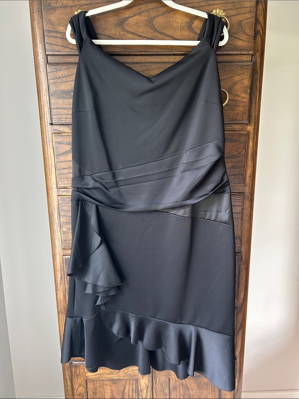 VENUS Black Asymmetrical Ruffled Cocktail Skirt, Size 1X